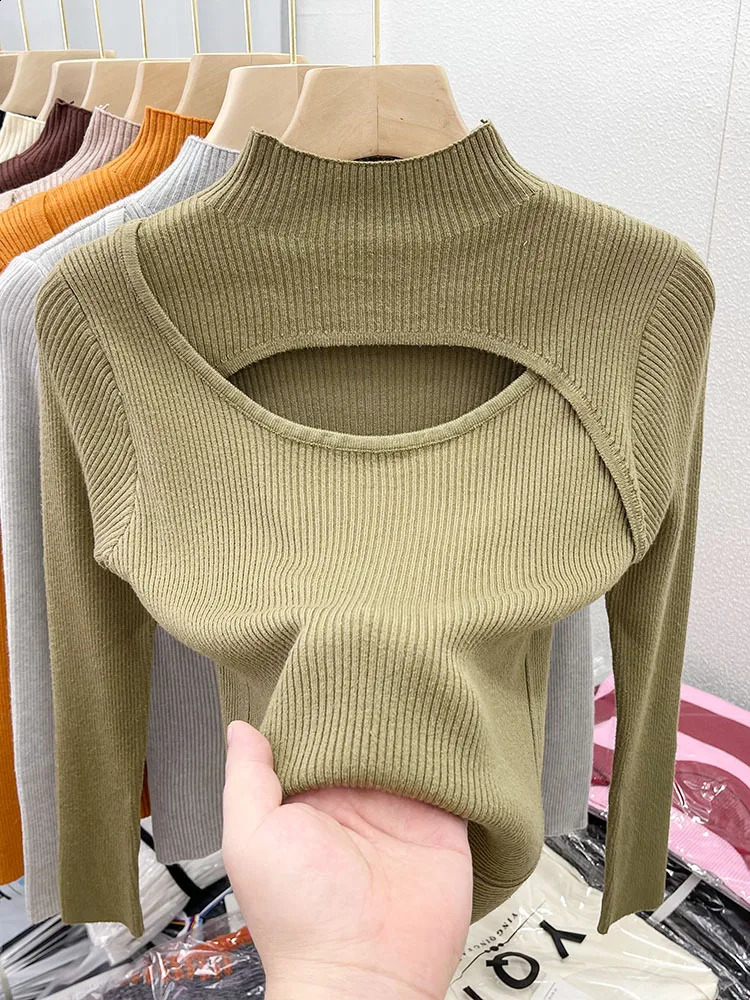 2026 Autumn Winter Sexy Hollow Out Women Sweaters Tops Slim Vintage Jumper Soft Warm Pull Female Casual Pullover Knitted Sweater 260626 - view 3