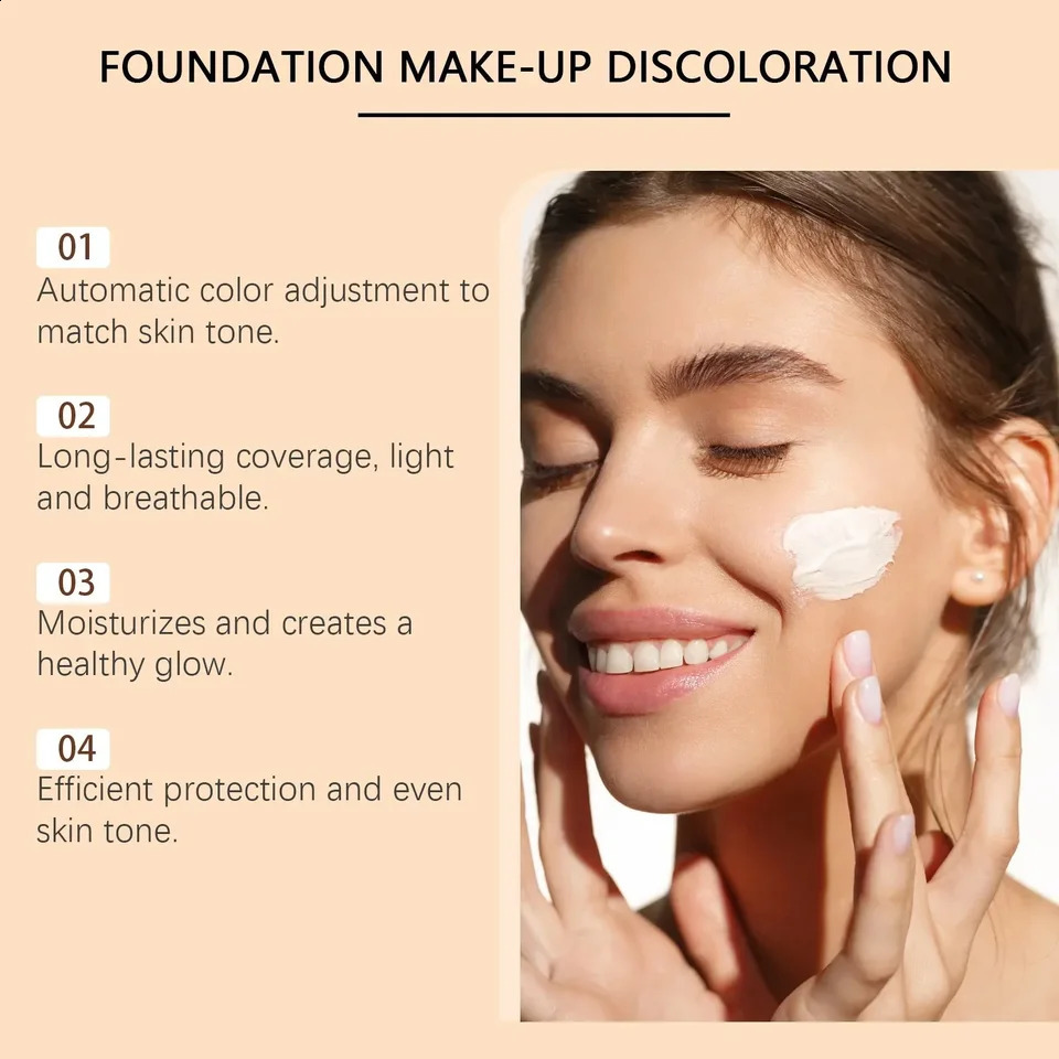 Color Changing Foundation Makeup Concealer Long Lasting Moisturizing Nourishing Oil-Control Skin Face Base Cosmetics 260625 - view 6