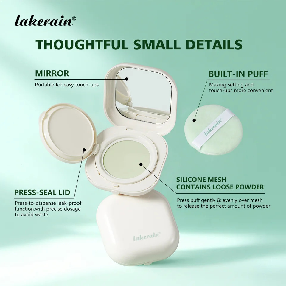 Lakerain Blurring Oil Control Powder Smooth Matte Finish Sweat Humidity Resistant Leak-Proof Design Blurring Hydrating Powder 260625 - view 6