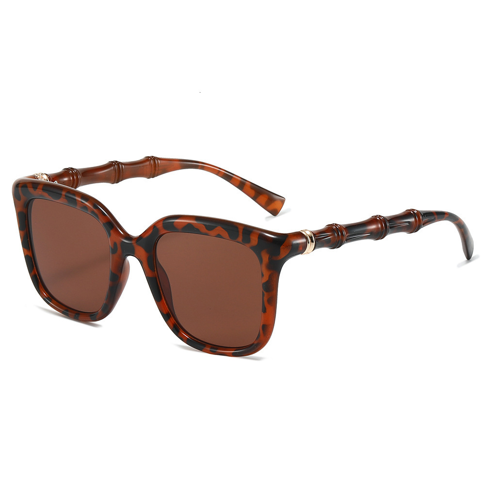 26-Year-Old Retro Fashion Square-Frame Street Style Bamboo-Leg Sunglasses For Outdoor Travel, Sun Protection, Vacation, And Cycling - view 5