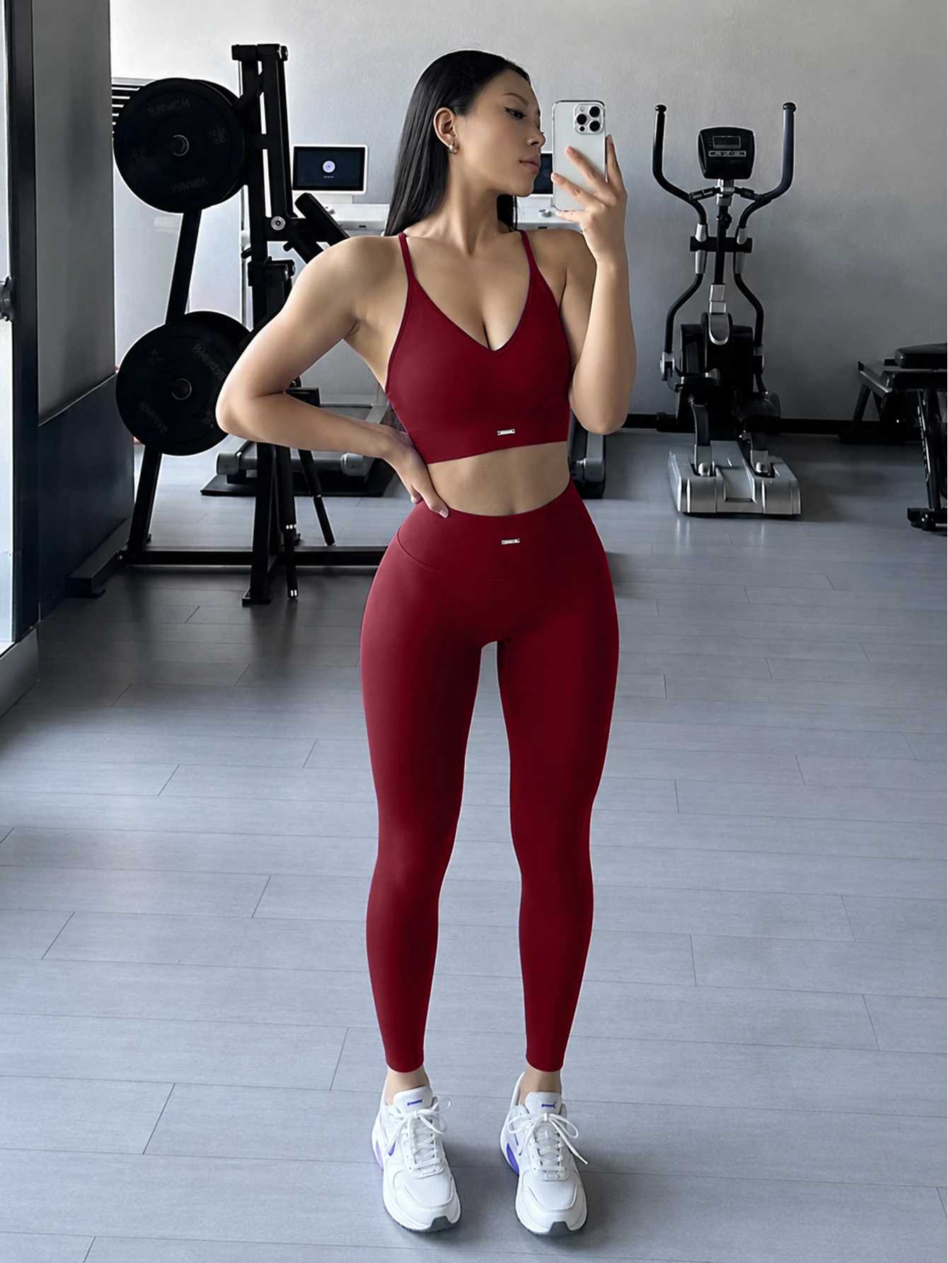 Halter Yoga Outfit 2 Womens Piece Long Pants Set Ultra Stretch Activewear For All Day Sports M260626 - view 4