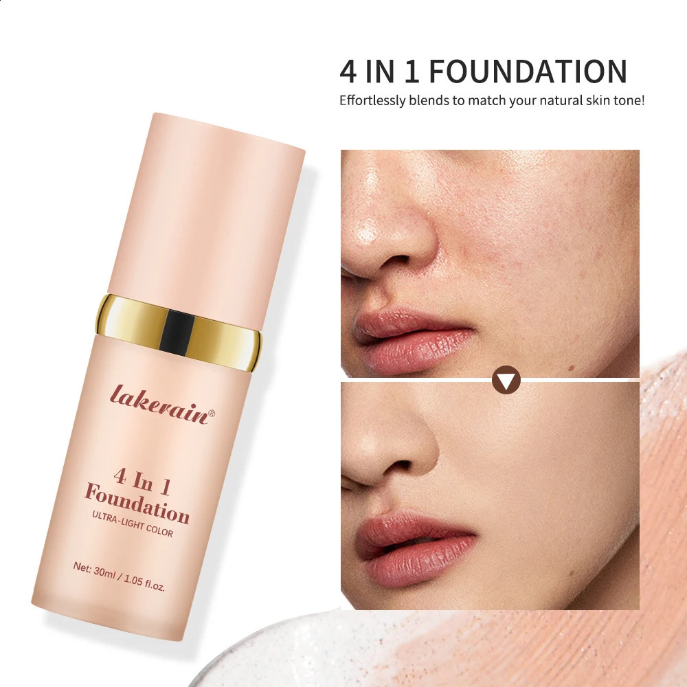 Color Changing Foundation 4 in 1 Moisturizing SPF 30 Hydrating Color Longwearing Waterproof Travel Coverage Makeup Base 260625