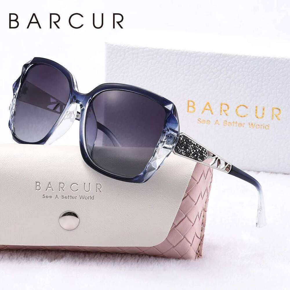 BARCUR Trendy Polarized Butterfly PC Transparent Large Frame Hollow Out Mirror Leg Leisure UV Women Sunglasses 26Y0626