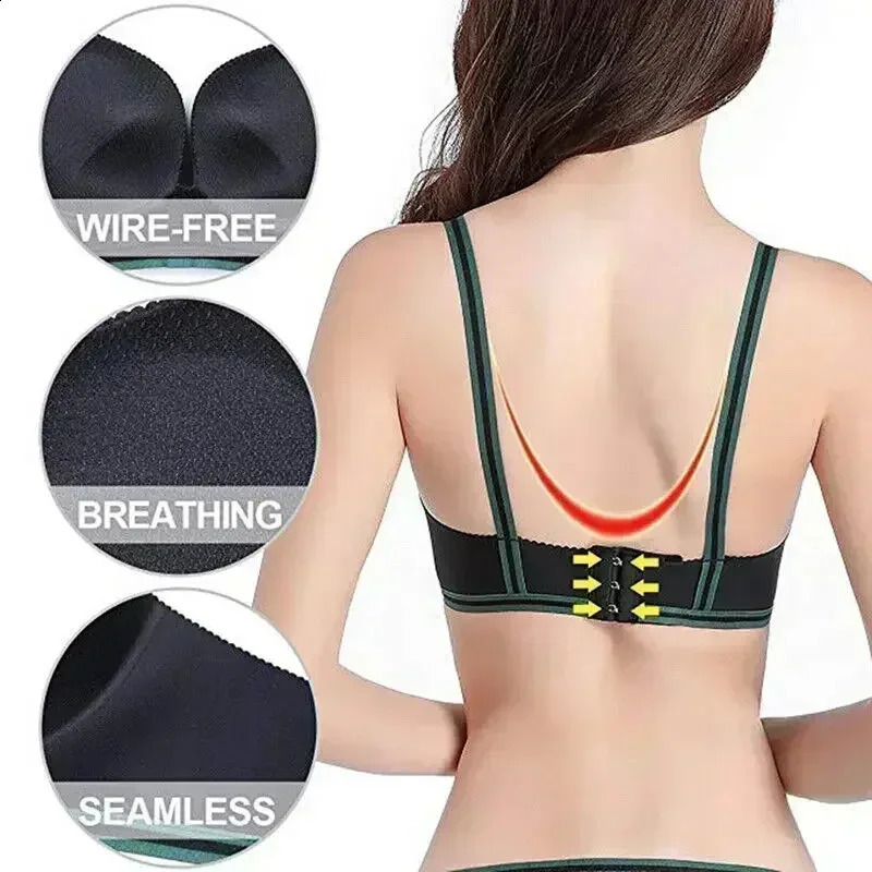 Sexy Bandage Straps Push Up Bra Gather Adjustment Seamless Bralette Women Underwear No Steel Ring Comfortable Lingerie 260626 - view 4