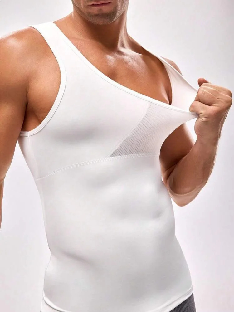 Mens Slimming Compression Shirt Body Shaper Vest Breathable High Elastic Base Layer Tight Fit for Fitness Sport Daily 260625 - view 5
