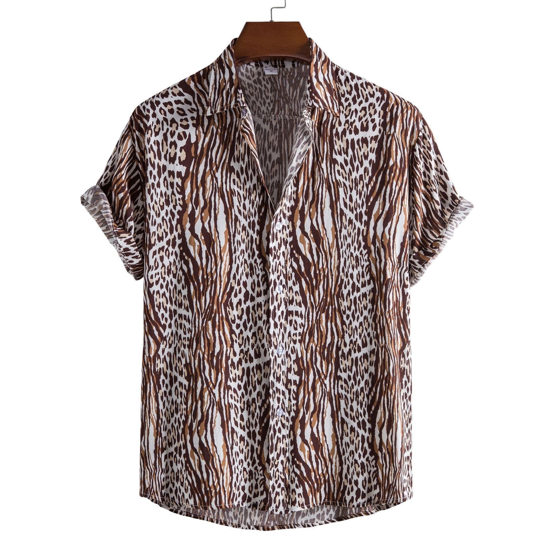 Mens Summer New European Size 3D Floral Mens Casual Short Sleeve Floral Shirt - view 4