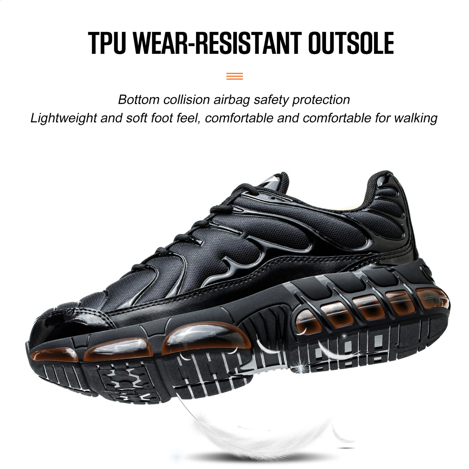 Mens Construction Work Boots Steel Toe Breathable Safety Shoes Lightweight AntiSmash Sneakers for Outdoor WearResisting 260624 - view 7