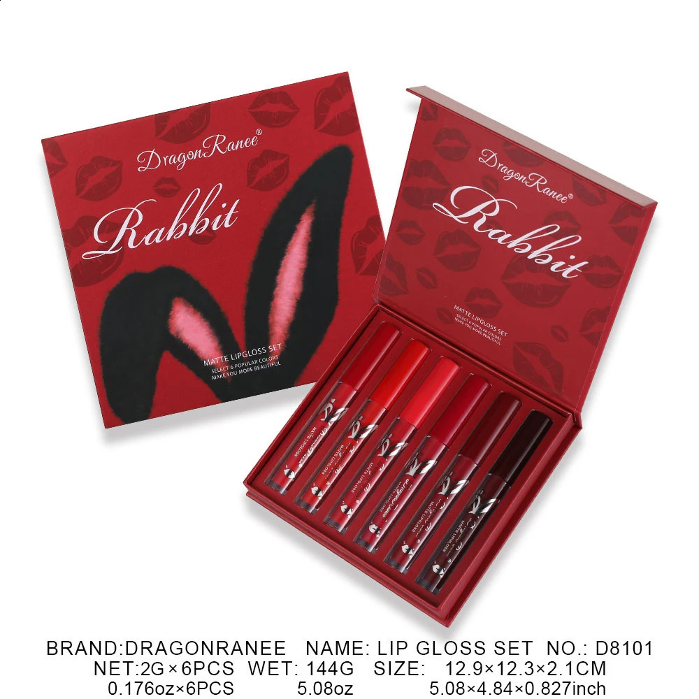 6-Piece Lip Gloss Set Velvet Matte Lip Gloss Waterproof and Sweat-Proof Lipstick Non-Stick Cup Matte Lipstick Holiday Gift Set 260626 - view 6