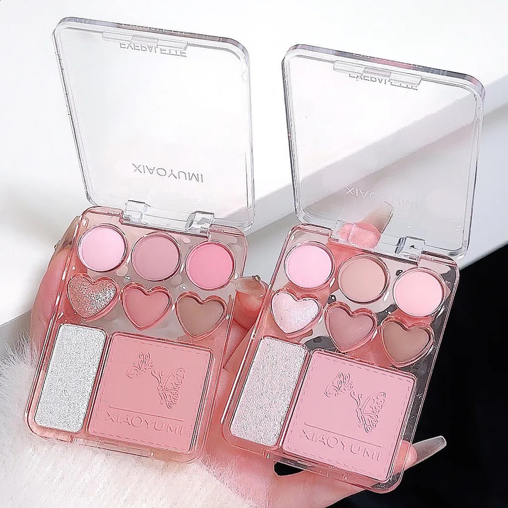 8-color love eye shadow plate sweetheart blush high-light integrated natural and long-lasting light shine eye shadow 260625 - view 6