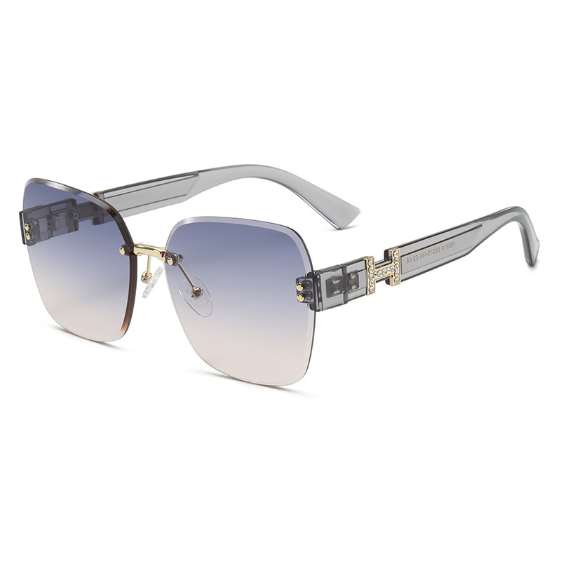 2026 Designer's Popular Luxury Personalized Trend Casual Frameless H Decorative Sunglasses Fashion Trend Ins UV Resistant Sunshade Frameless Sung - view 9
