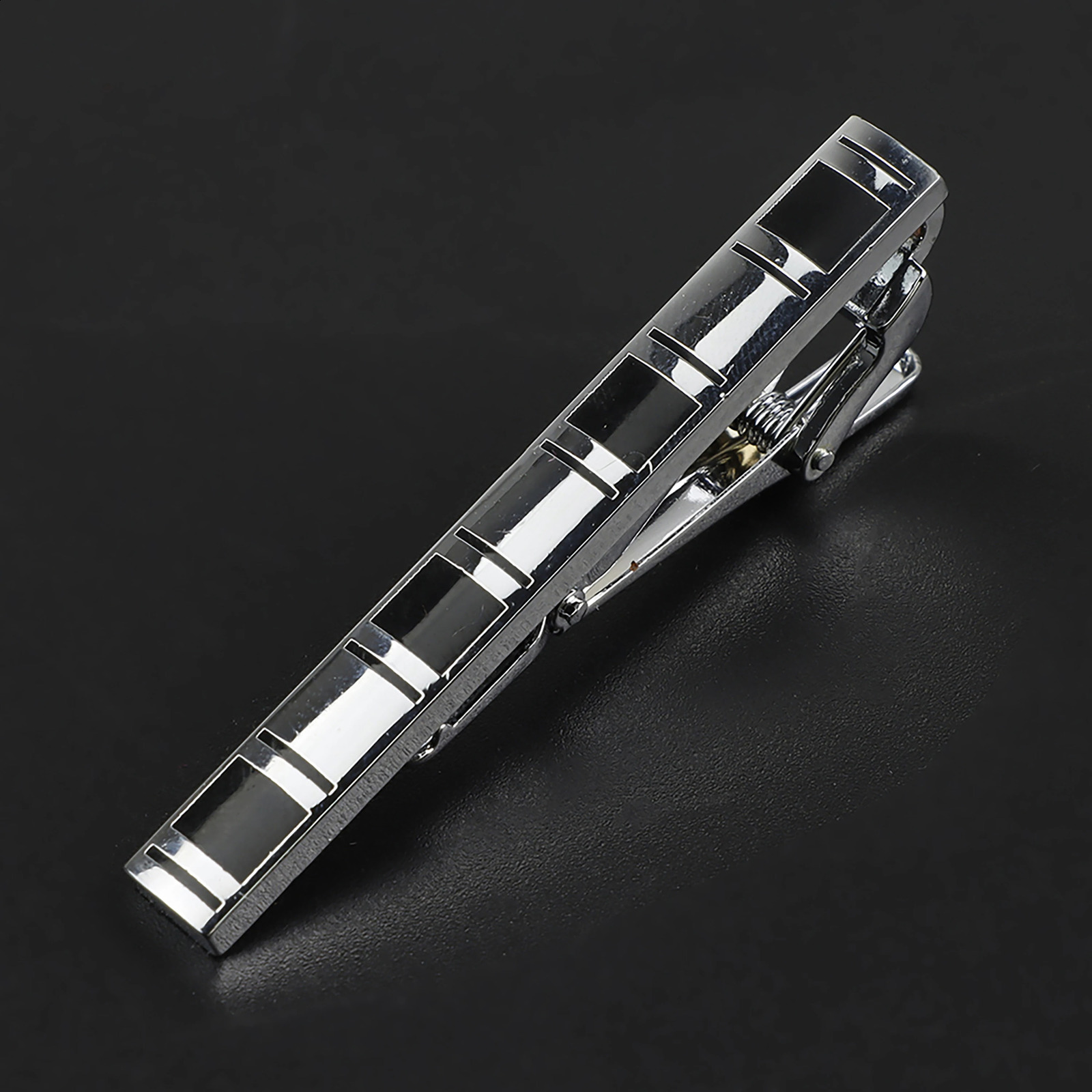 High-end Mens Simple Tie Clip Black Silvery Bright Chrome Stainless Steel Jewelry Necktie Clips Office Bar Business Wedding Gift 260626 - view 5