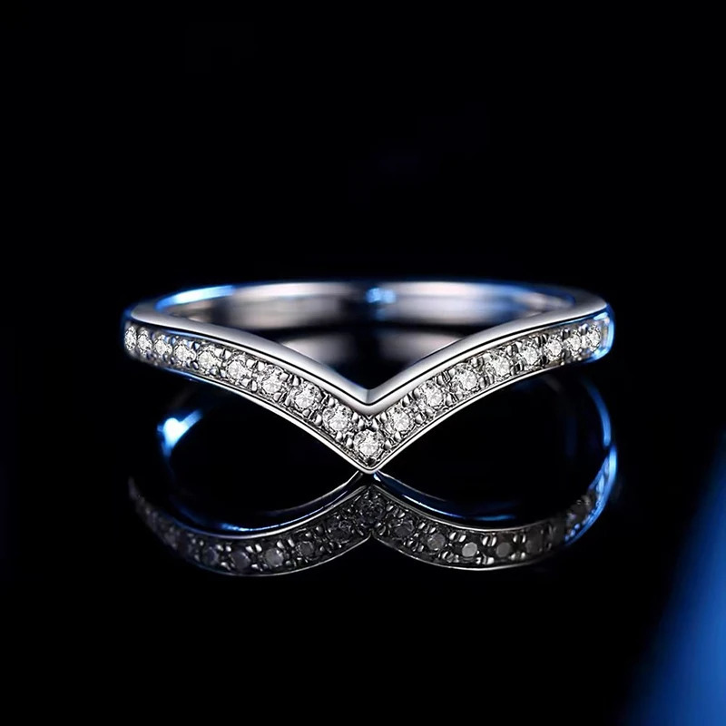100 Pass Diamond tester Pen Ring Matching Wedding Diamond Band for Women 925 Sterling Silver Female Single Tail Ring260624 - view 5