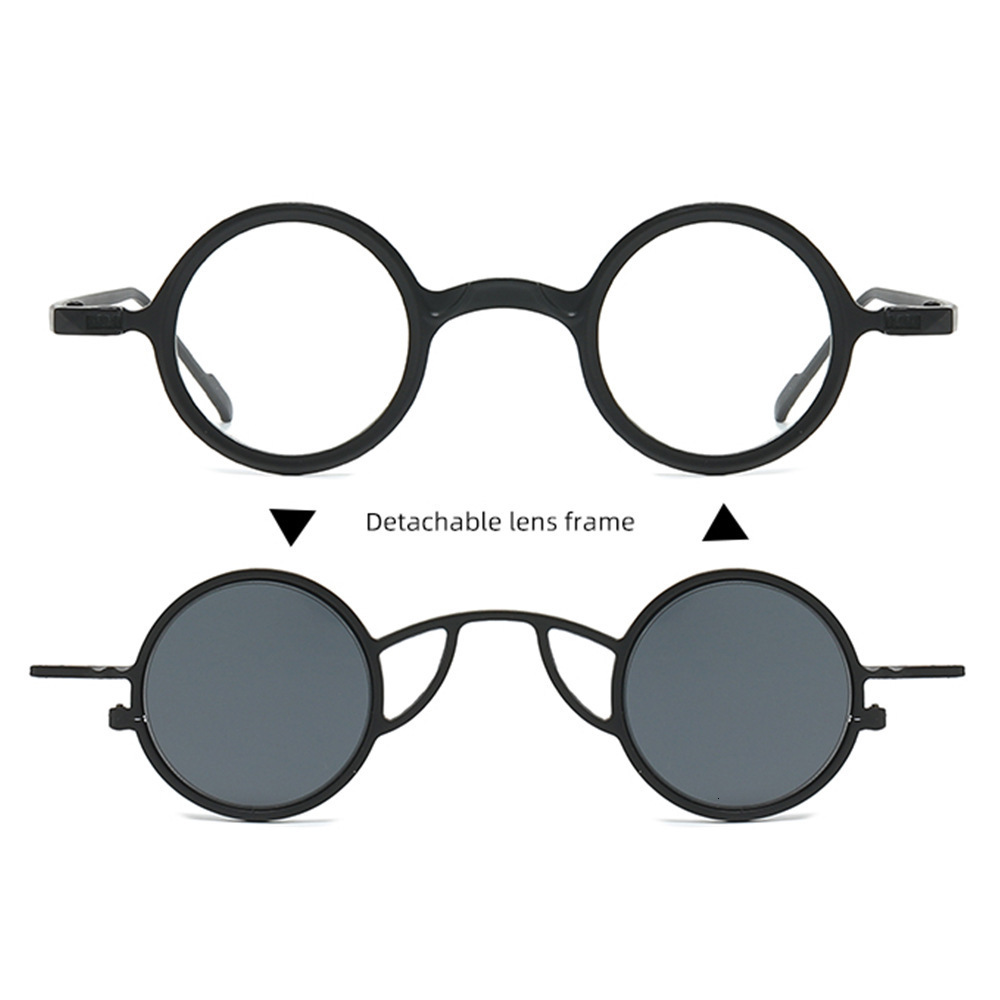 European And American Retro Personality Small Round Frame Metal Fashion Internet Celebrity Same Style Travel Vacation Sun Protection Sunglasses - view 3