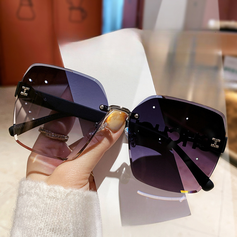 Aierma photochromic frameless sunglasses for women new model TikTok cross border fashion sun protection sunglasses live stream - view 1