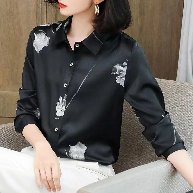 Woman Spring Autumn Style Blouses Shirts Lady Casual Long Sleeve Turndown Collar Flower Printed Blusas Tops DF4851 260626 - view 6