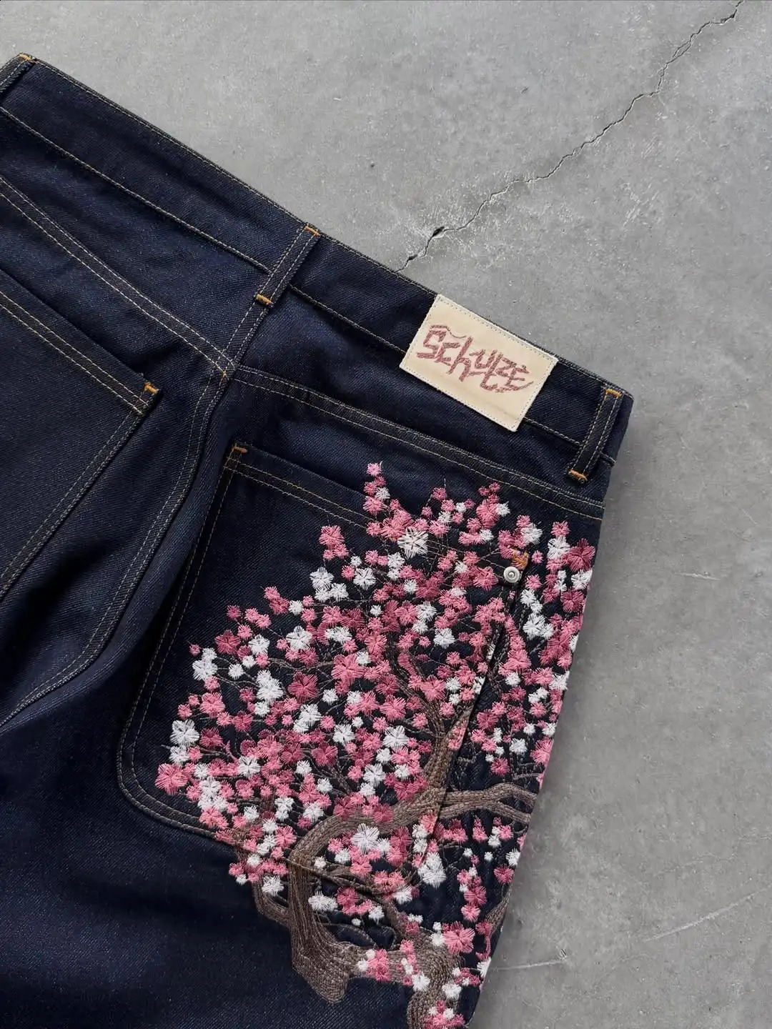 Men Couples Japanese Dragon Floral Embroidered Denim Shorts Loose Baggy Streetwear Washed Vintage Harajuku Y2K Summer Jeans 260625 - view 4