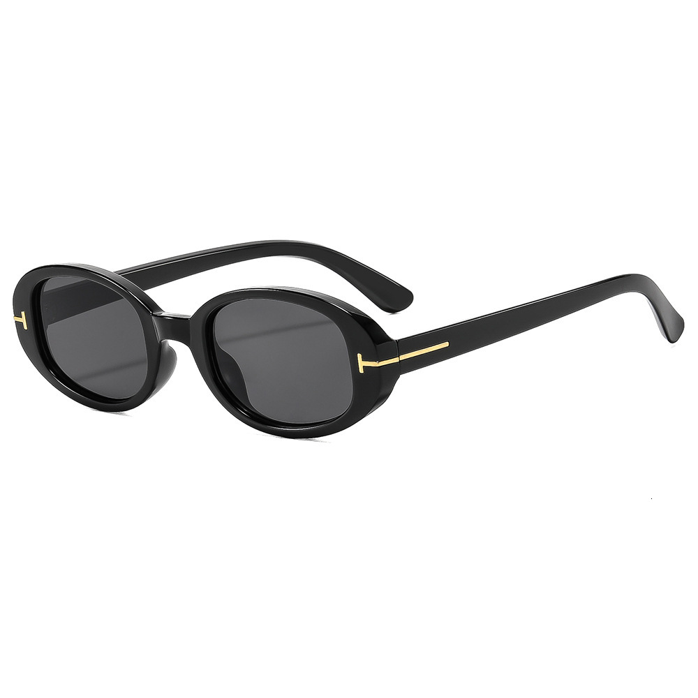 20 European And American Minimalist Oval Small-Frame Sunglasses, Fashionable Street Style Women's Versatile Trendy Sunshade Glasses - view 1