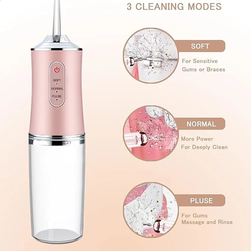 USB Portable Oral Irrigator Water Flosser Dental Jet Tools Pick Cleaning Teeth 200ML 4 Nozzles Mouth Agents 260626 - view 4