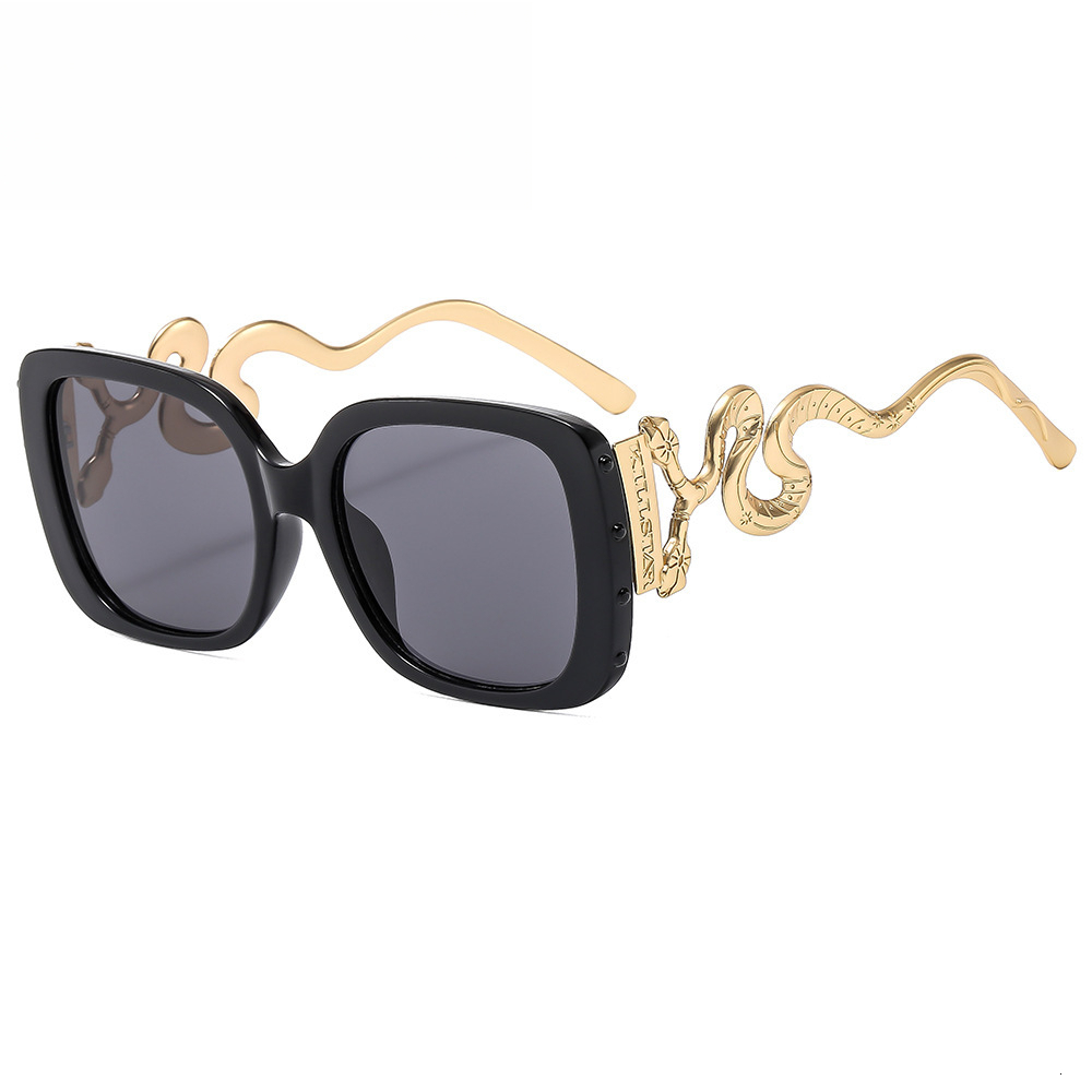 European And American Designers Casual Personalized High-end Luxurious Versatile Dark Gothic Style Sunglasses Retro Snake Sunglasses Metal Frame Sungl - view 5