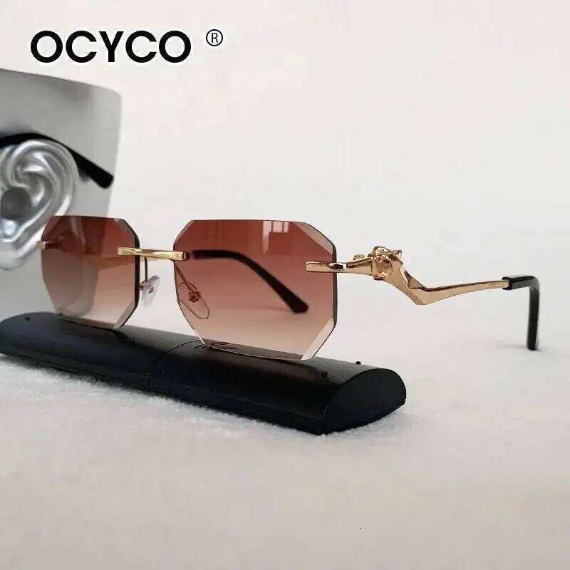 Fashion Square Rimless Sunglasses Men Women Vintage Rectangular Eyewear UV400 Brand Designer Sun Glasses Travel Shades 26Y0626 - view 7