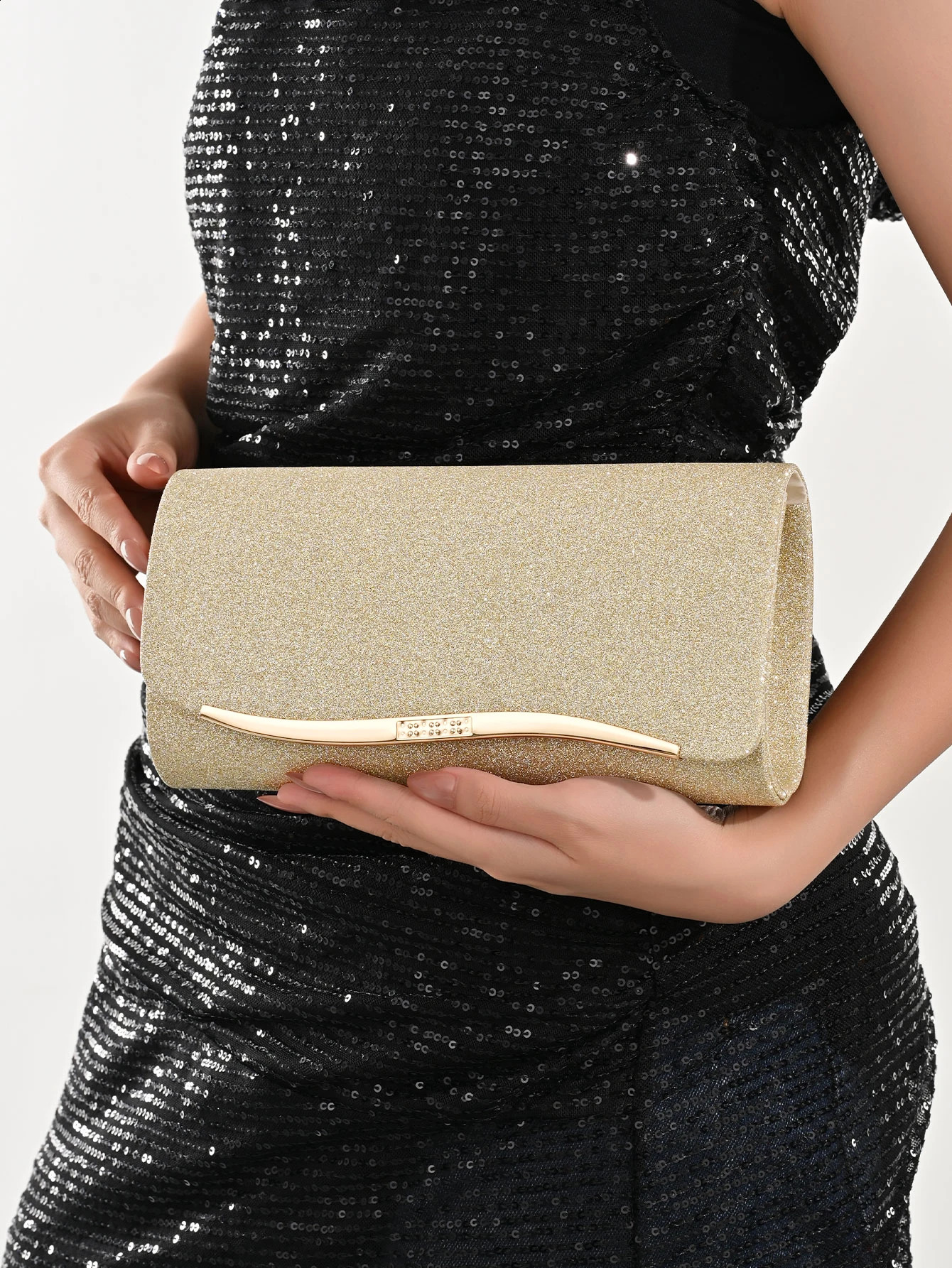 Womens evening clutch sequin envelope handbag with detachable chain suitable for weddings and parties elegant style 260612 - view 5