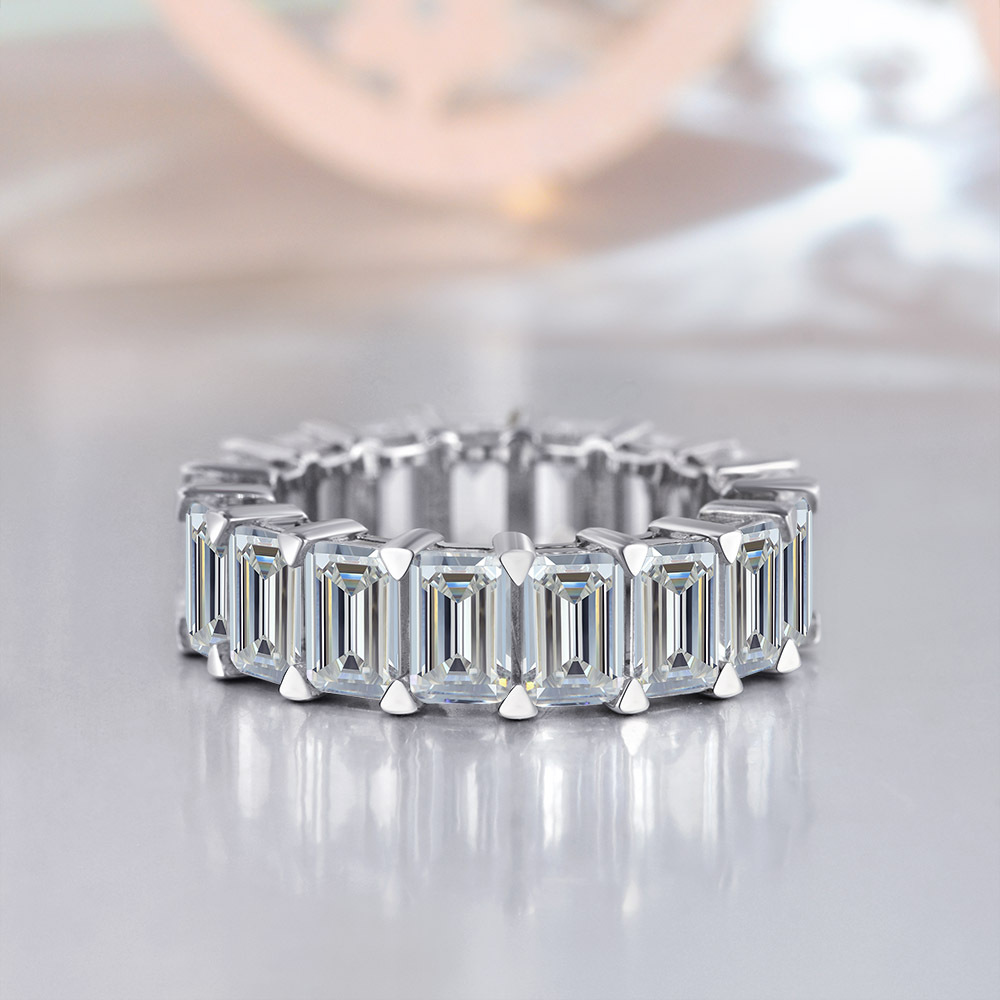 Choucong Ins Top Sell Wedding Rings Tennis Luxury Jewelry Real 100% 925 Sterling Silver Emerald Cut High Carbon Diamond Promise Stackable Women Bridal - view 3