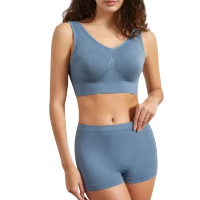 Women Seamless Bra Set Female Tanks Low Waist Boyshorts Underwear Sexy Casual Sports Panties Lingerie S5XL Intimates 260626 - view 3