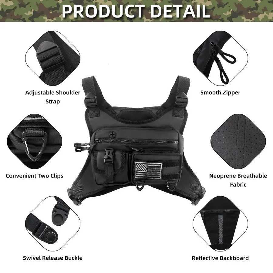 bag Mens outdoor sports chest running vest tactical pack outdoor sports chest pack M260626 - view 3
