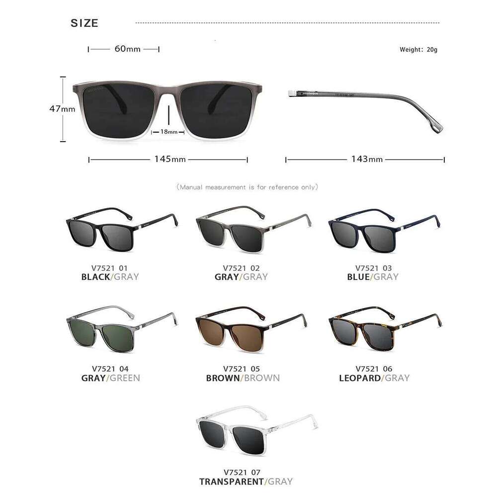 VEITHDIA Brand New Unisex Retro TR90 Sunglasses Polarized UV400 Lens Vintage Eyewear Sun Glasses For Men/Women 7521 26Y0626 - view 7
