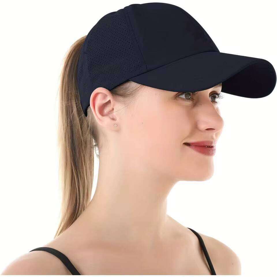 Women's Cross Ponytail Baseball Cap Suitable for Men Women Adjustable Design Breathable and Quick-drying Mesh Visor Hat W260626 - view 4