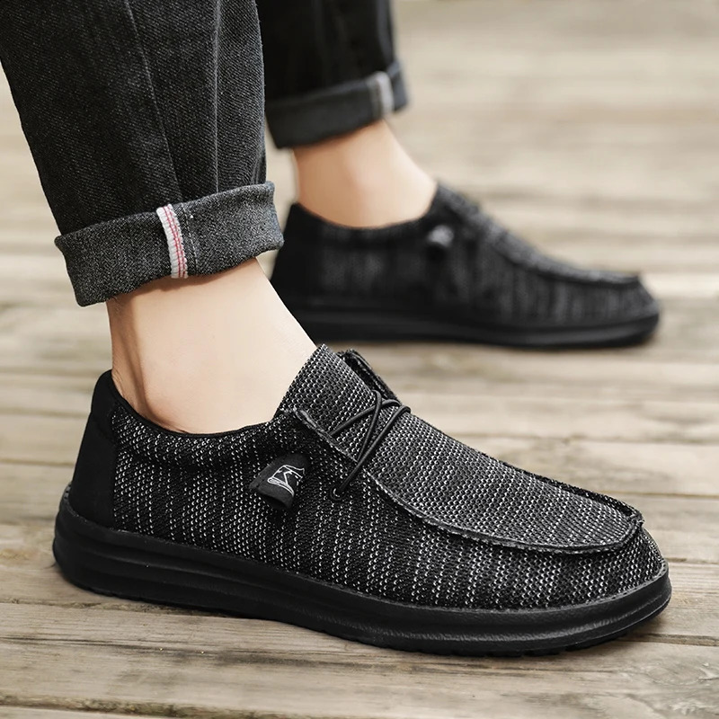 Dude Shoes for Men Slip on Canvas Shoes Loafers Most Prime Alpargatas Hombre All Black Plus Big Size 49 50 51 260626 - view 6