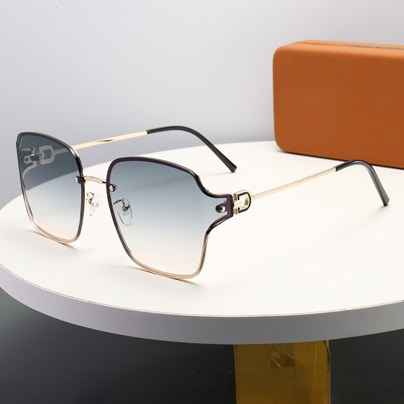 Designer's New Niche Luxury Casual Fashion Versatile Ins Bending Sunglasses With Sun Protection And UV Protection Big Face Slimming Internet Famo - view 5