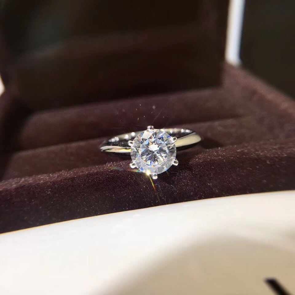 Choucong Designer Classical Six Claw Wedding Rings Luxury Jewelry 925 Sterling Silver Round Cut Lab Moissanite Diamond Eternity Women Bridal Ring For - view 6