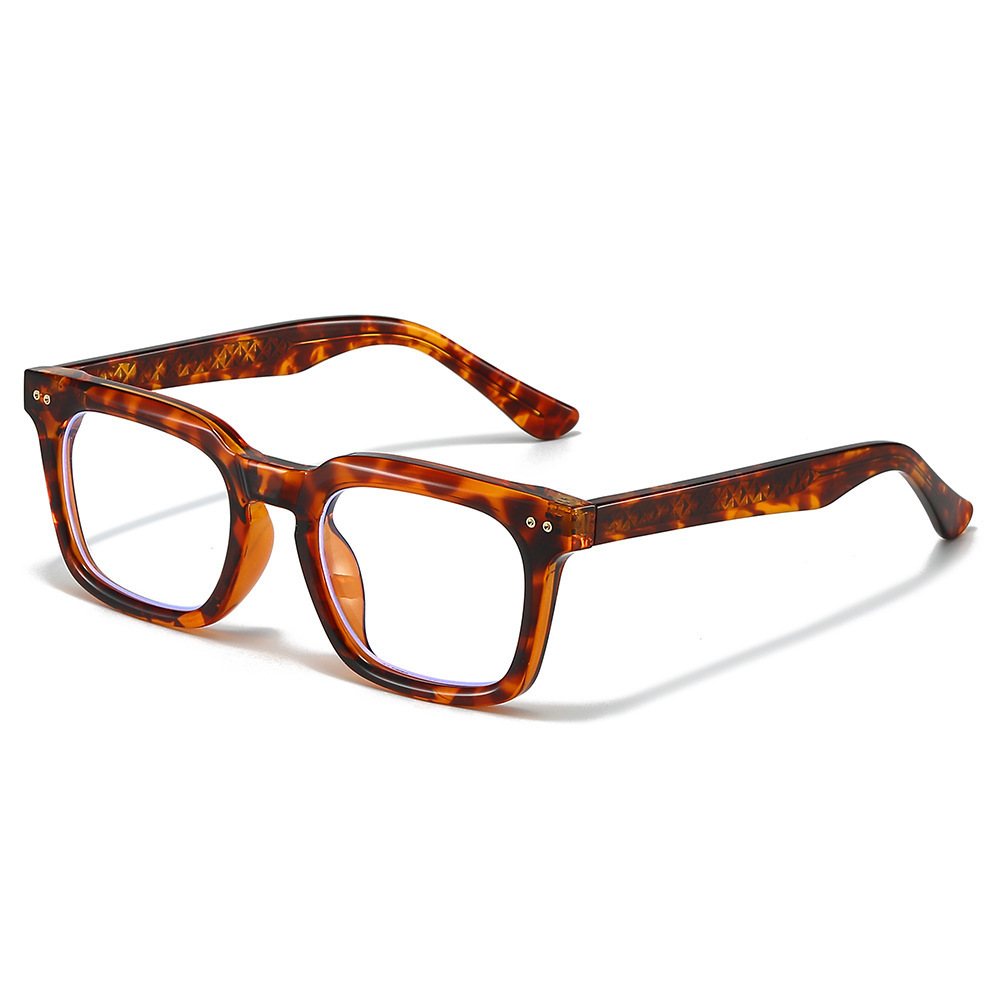 2026 European And American Premium Acetate Eyeglass With Pins, Fashionable Business Plain Lens Retro Square Rivet Tr90 Glasses Frame - view 4