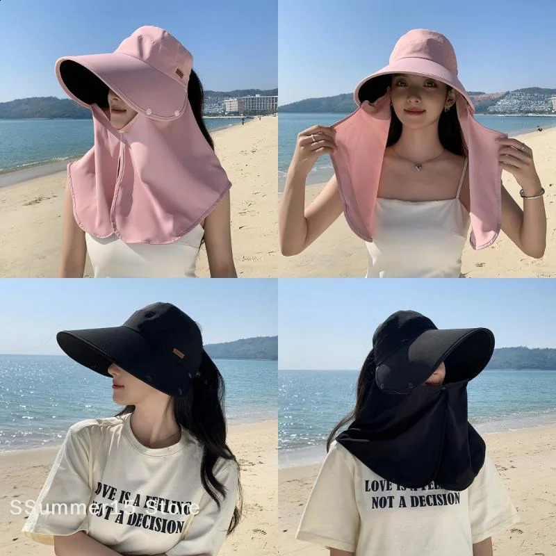 RWomen Sunshade Shawl Cap Detachable Wide-Brimmed Anti-UV Visor Cap Sun Protection Picking Tea Hat Outdoor Riding Hat 260625 - view 4