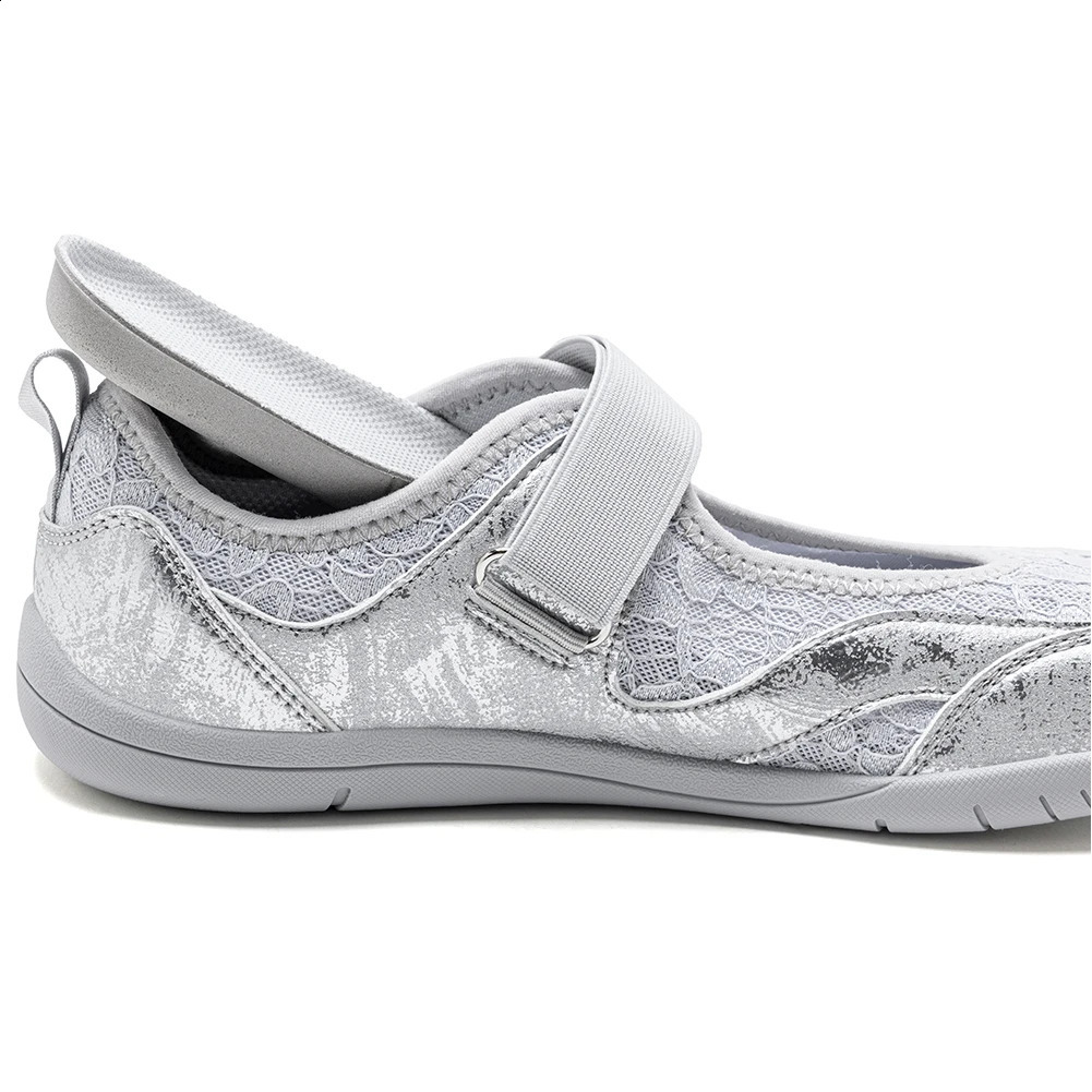 HOBIBEAR Women Barefoot Ballet Flats Hook-Loop Wide Toe Box Shoes Mesh Floral Weave Mary Jane Shoes 260622 - view 4