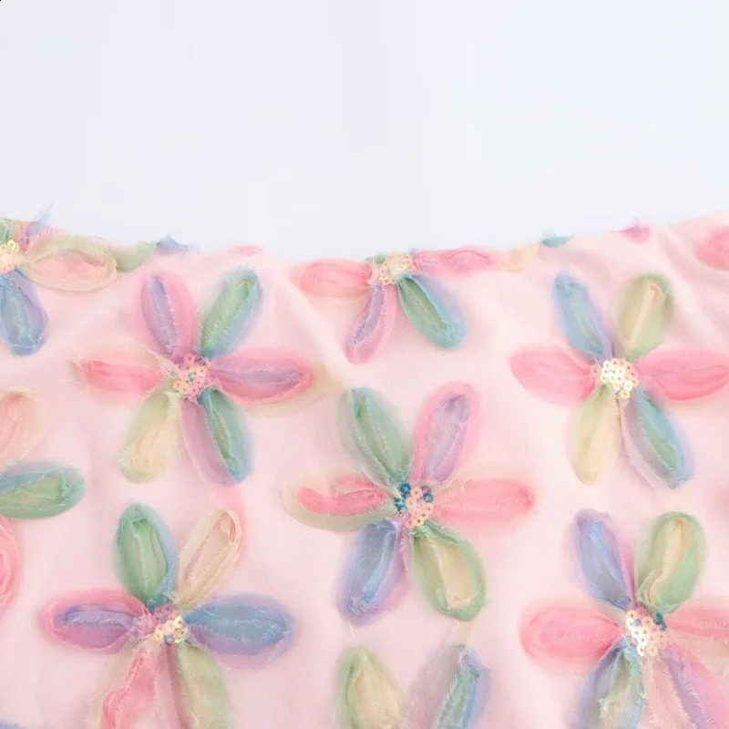 2026 INS Style 3D Colorful Flower Mini Skirt Women Kawaii ALine Zipper Short For Party Streetwear 260626 - view 4