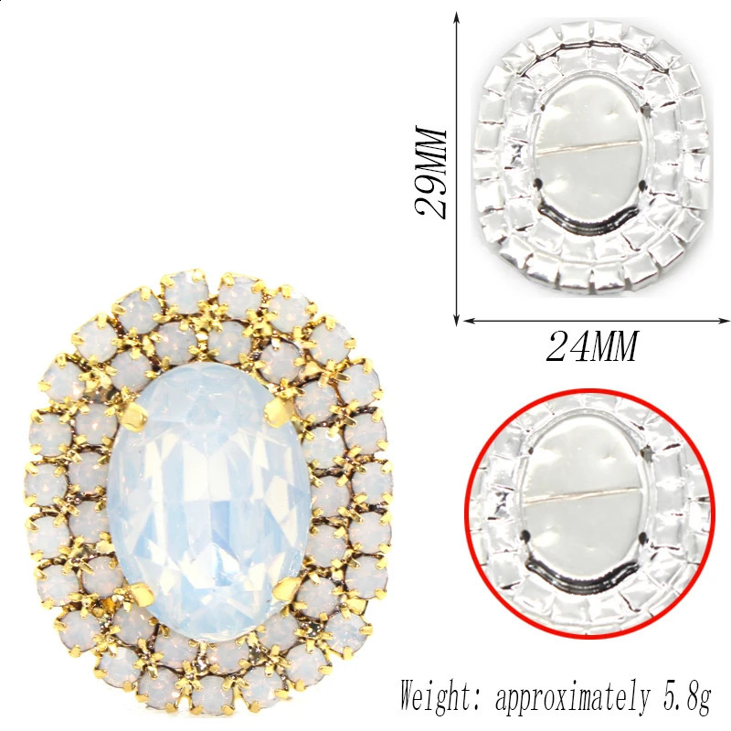 5PCS2924MM Colorful Oval Flat Bottom Water Diamond Buckle Alloy Gem Hand Sewn Clothing Jewelry Accessories 260623 - view 3
