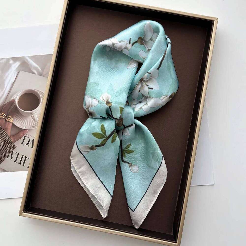 Fashion Square Silk Scarf Women Hairband Oil Printed Small Satin Shawls Foulard Neckerchief Female Headbands Bandana 26Y06226 - view 5