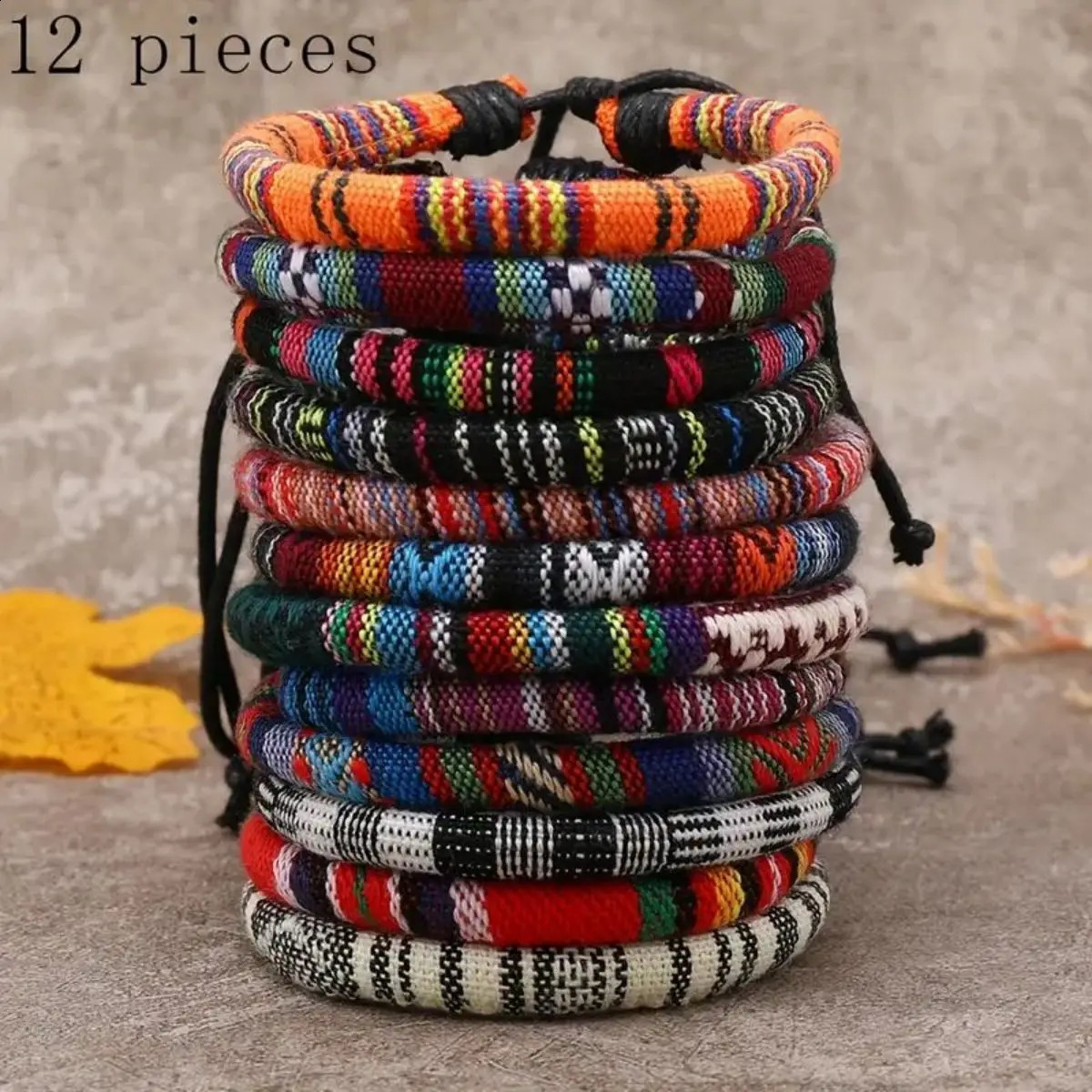 12pcs Selling Cotton Bohemian Color Hand Rope Unisex Bracelet 260617 - view 1