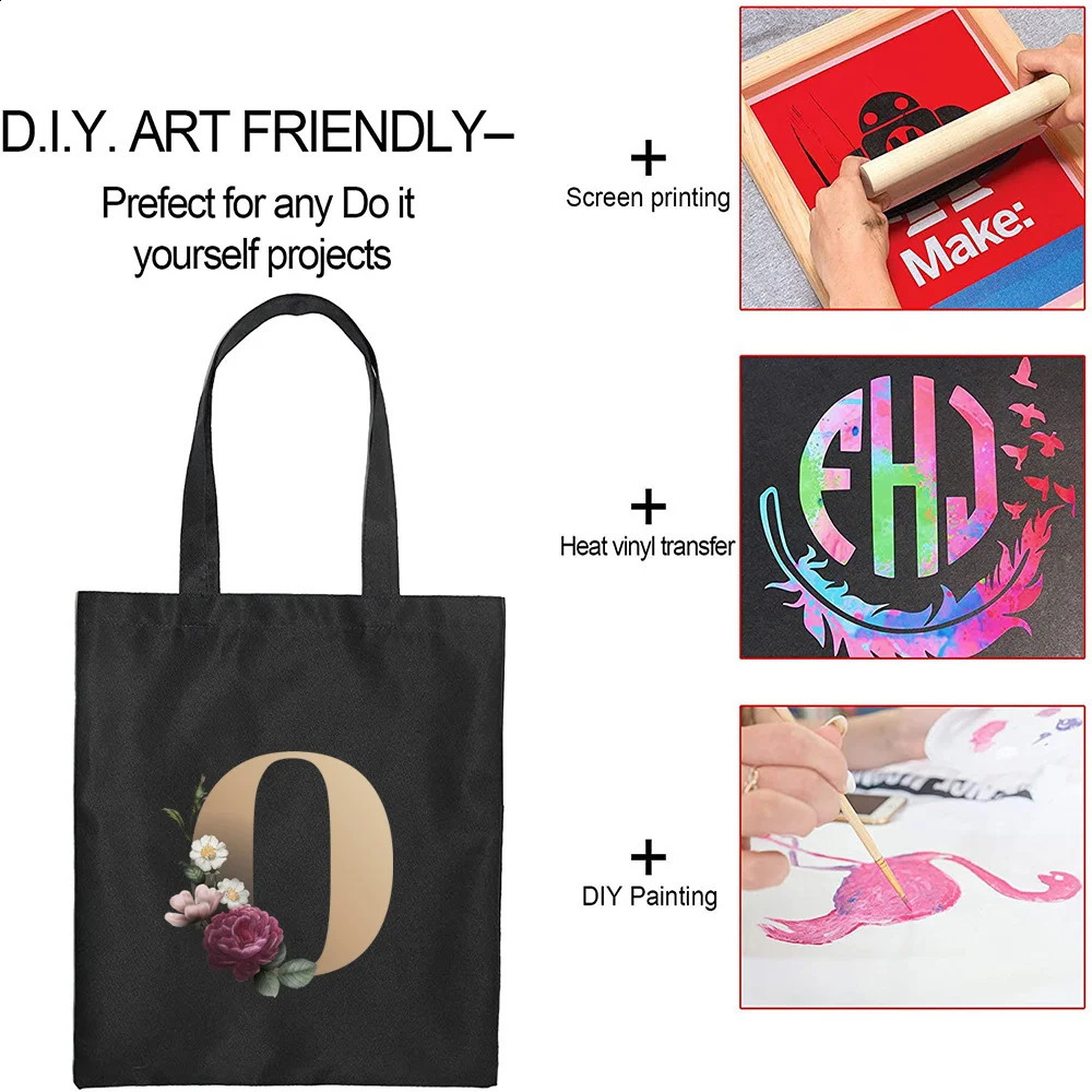 Ladies Shopping Bag All-match Letter Series Handbag Foldable Reusable Cloth Shopper Harajuku Style Bag Student Canvas Tote Bag 260625 - view 3