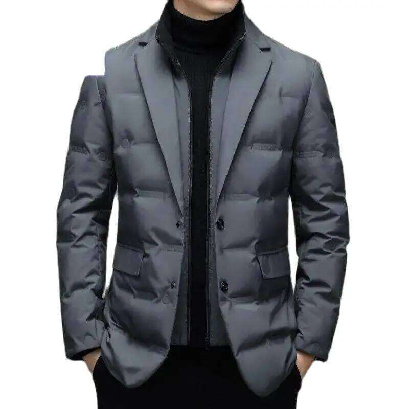 2025 High quality men winter business casual fashion handsome duck medium long down jacket W260626 - view 6