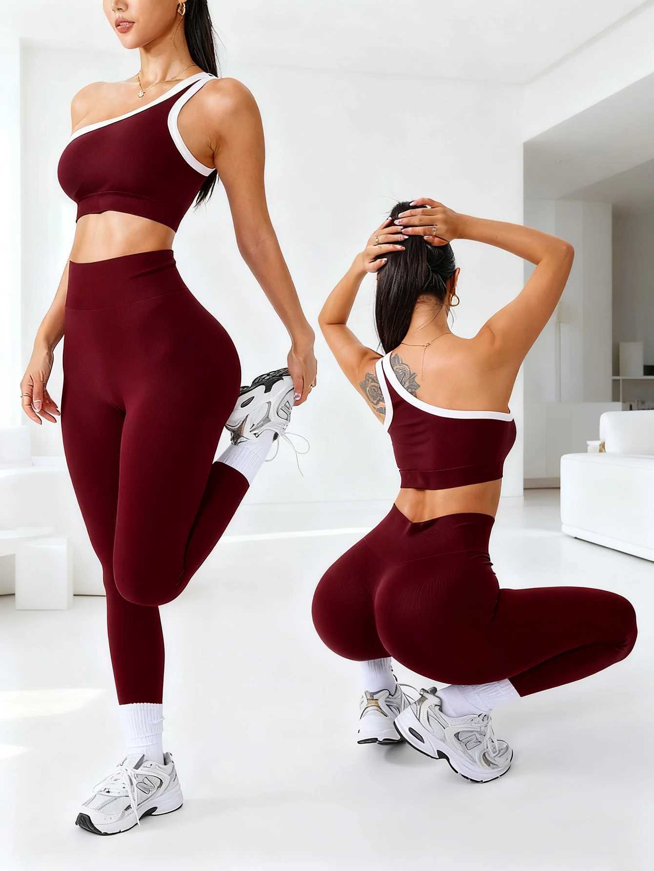Yoga Women Seamless 2 pcs Sets Jogging Outfit Sport Leggings Bra Sportswear Woman Gym Outfit Workout Set Yoga Clothes Activewear M260626 - view 6