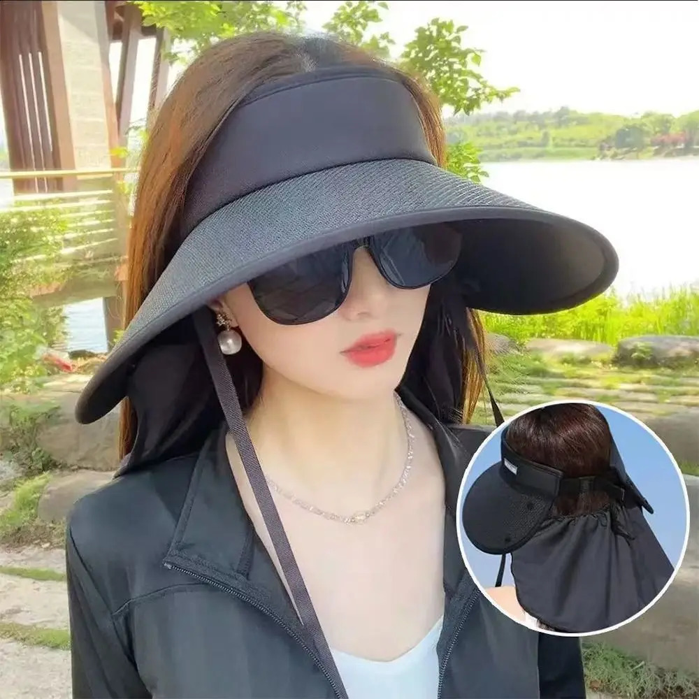 Large Brim Sunshade Hat Foldable Detachable Neck Protective UV Sun Hat Sun Protection UPF 50 Sunscreen Hat 260625