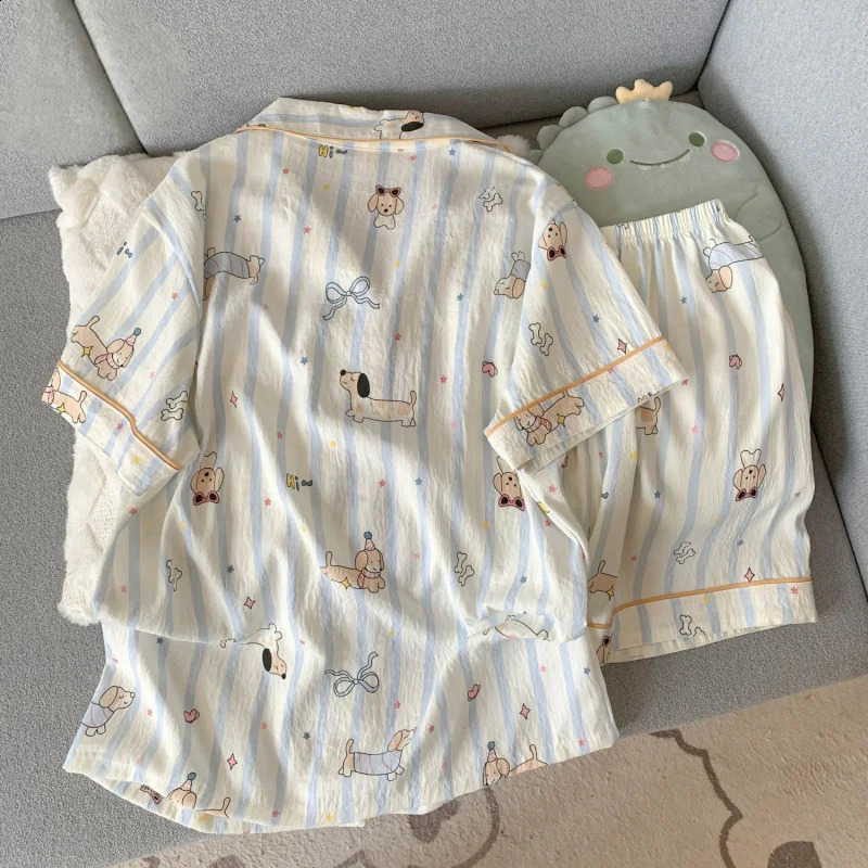 2 Summer shortsleeve cloud cotton pajama set for women comfortable and trendy shorts that can be worn outside home wear 260625 - view 3