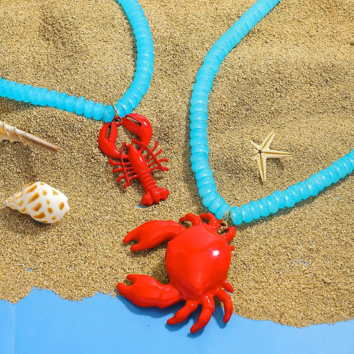 ZAA Bohemia Lobster Crab Pendant Necklace For Women Trendy Summer Handmade Beaded Sea Animal Choker Jewelry Beach Vacation Gift 260626 - view 4