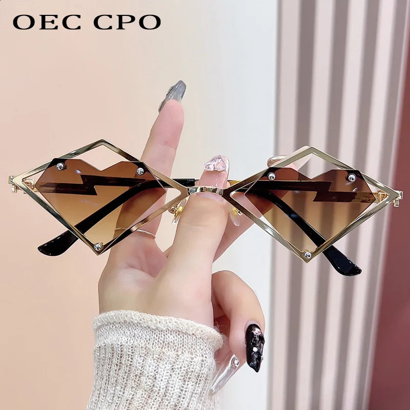 Metal Frames Heart Rimless Sunglasses Women Men Steampunk Sun Glasses Female Gradient Hip Hop Eyewear UV400 Shades 260626 - view 3