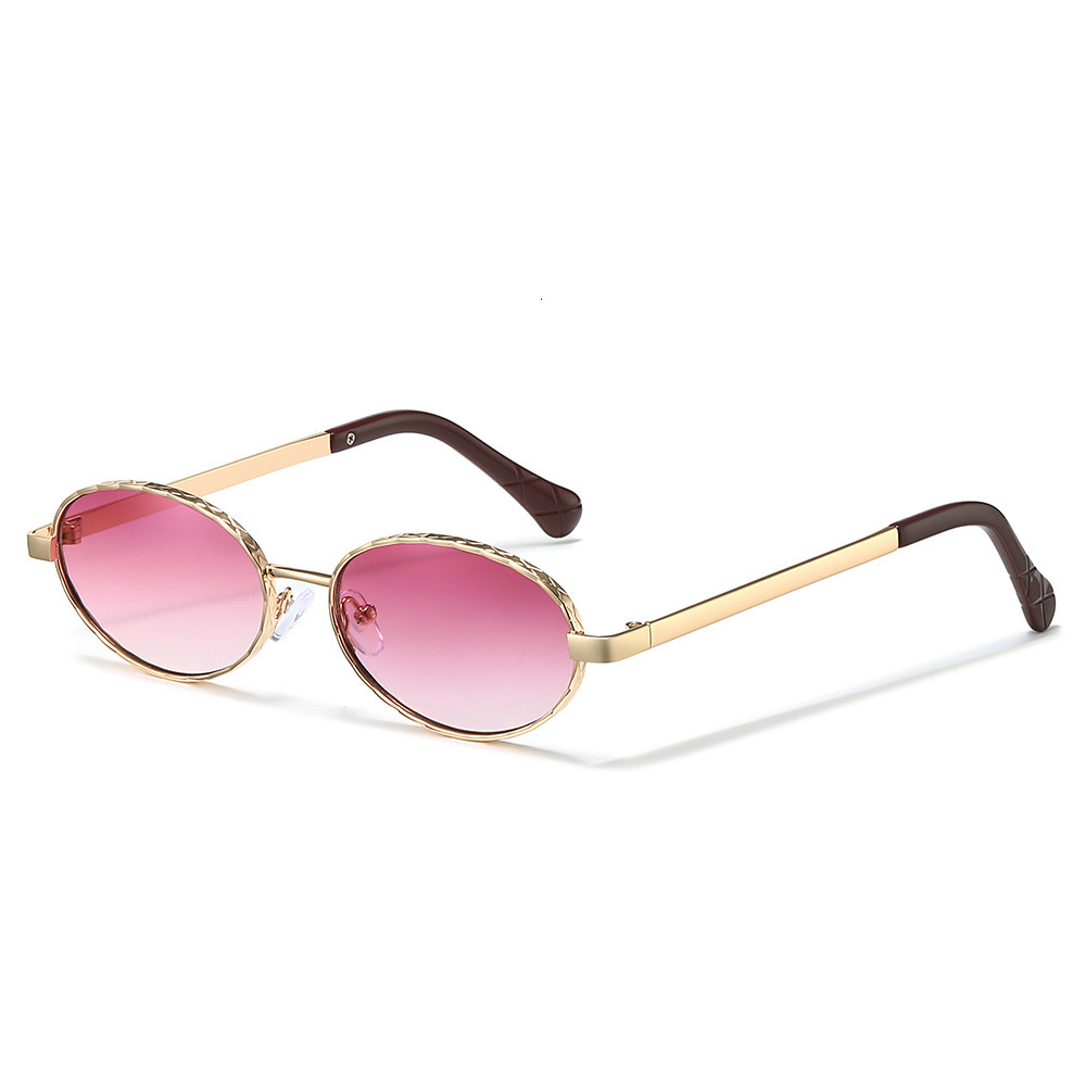 2026 New Trendy Oval Glasses Small Frame Personalized Metal Sunglasses For Men And Women - view 4