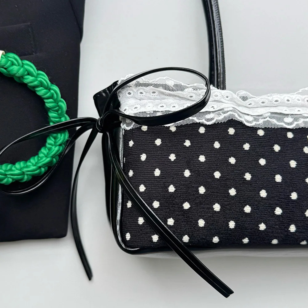 French Elegant Square Bag Korean Bow Decoration Pu High-quality Bag Niche Simple Ballet Style Shoulder Bag Casual Women Bags a260625 - view 5