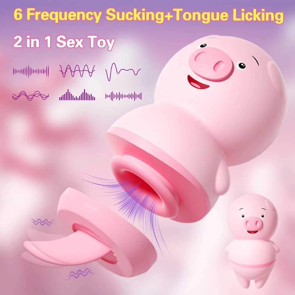 Sucking Licking Clitoris Female Tongue Vibrators Piggy G Spot Vagina Massager Vacuum Stimulator Sex Toys for Women Adults Goods M260626 - view 3